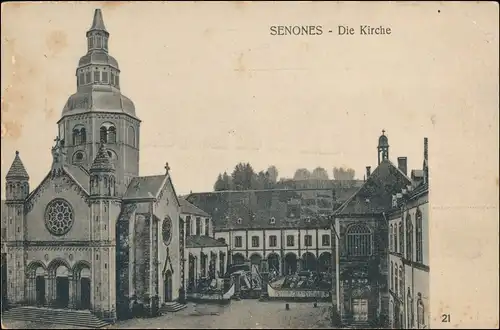 CPA Sens (Vogesen) Senones Partie an der Kirche 1913