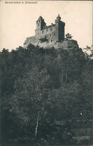 Ansichtskarte Erlenbach bei Dahn Burg Berwartstein Gesamtansicht 1910