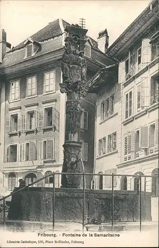 Freiburg im Üechtland Fribourg  de la Samaritaine, Brunnen, Wohnhäuser 1905