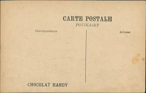 Brüssel Bruxelles  EXPO 1910   rückseitig mit Reklame-Eindruck "Chocolat Hardy"