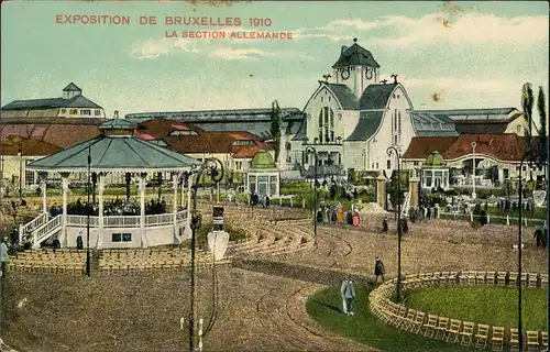 Brüssel Bruxelles Ausstellung Messe mit dt. Ausstellungsgebäuden 1910