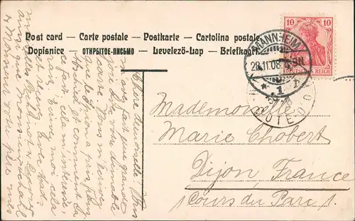 Ansichtskarte Mannheim Strassen Partie an der BÖRSE 1908