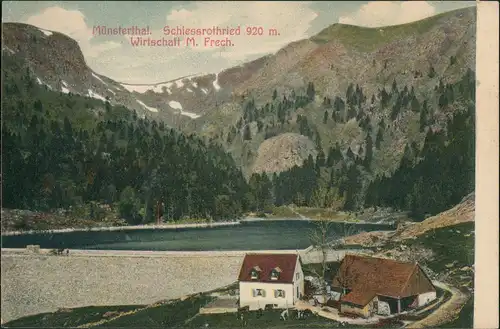 Schiessrothried-See Münsterthal Wirtschaft M. Frech   Münstertal Vogesen 1908