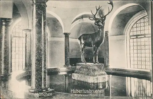 München Hubertusbrunnen von Professor Hildebrand Hirsch Skulptur 1910