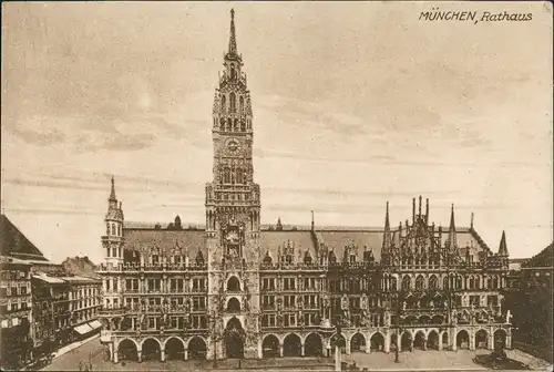 Ansichtskarte München Rathaus am Marienplatz Turmuhr 1910