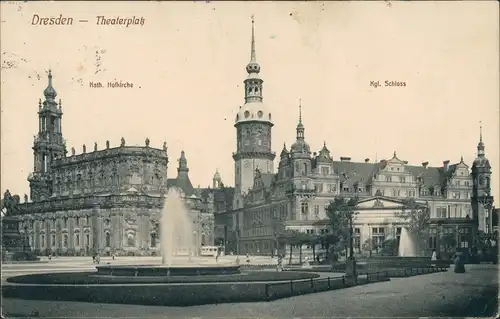 Innere Altstadt-Dresden Kath. Hofkirche Kgl. Schloss Wasserkunst 1913