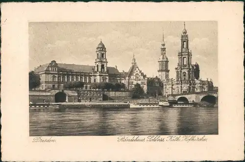 Innere Altstadt-Dresden Panorama-Ansicht Ständehaus Schloss Hofkirche 1928