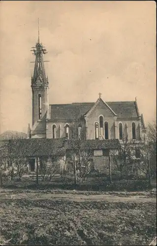Pontfaverger-Moronvilliers Kirche Ansicht 1. Weltkrieg, World War I. 1916