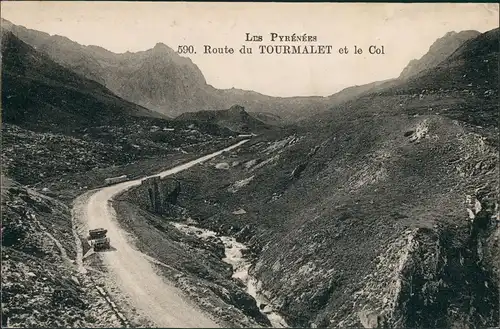 CPA Campan Route du Col du Tourmalet Pass Strasse 1910