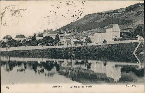 CPA Joigny Strassen Partie am Le Quai de Paris 1916