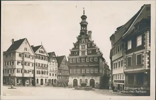 Ansichtskarte Esslingen Echtfoto Häuser Partie am alten Rathaus 1930