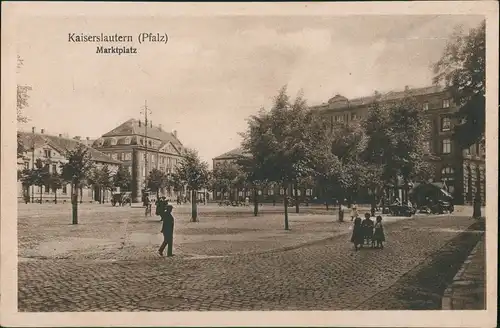 Ansichtskarte Kaiserslautern Straßen Partie am Marktplatz 1920