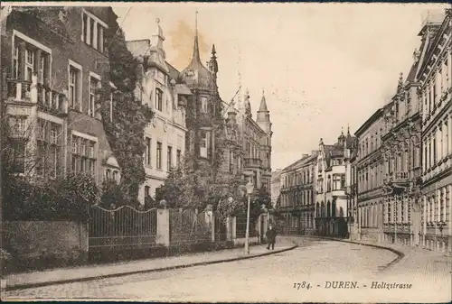 Ansichtskarte Düren Holtzstraße Strassen Partie Wohnhäuser 1910