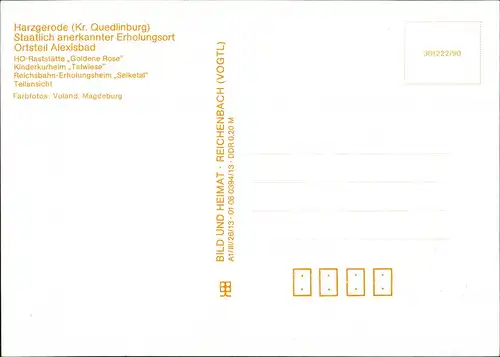 Alexisbad-Harzgerode HO-Gaststätte "Goldene Rose", Kinderkurheim,  1983
