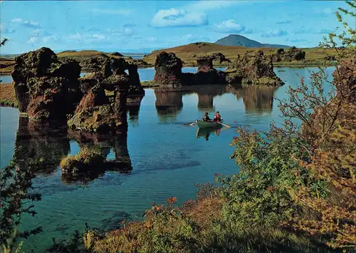 Island  Iceland Myvatn, haustmynd, Landschaft Panorama mit See 1990