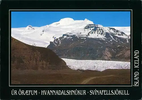 Island   Iceland Talgletscher Svínafellsjökull Vulkan Oræfajökull 1990