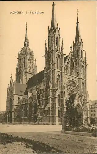 Ansichtskarte München St. Paulskirche Straße 1910