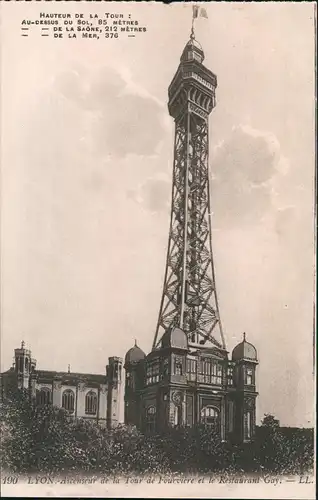 CPA Lyon Ascenseur de la Tour de Fourvière, Restaurant Gay 1910