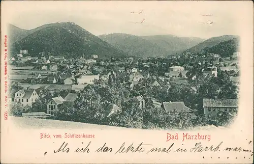 Ansichtskarte Bad Harzburg Panorama Blick vom Schützenhause 1900 Prägekarte