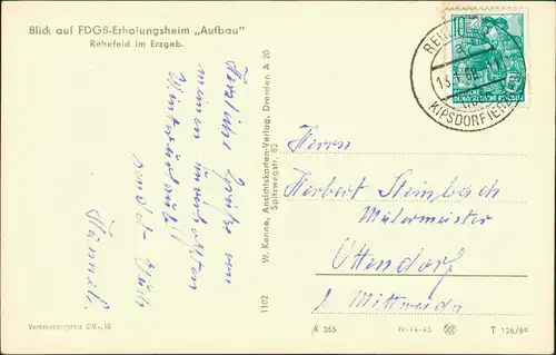 Rehefeld-Altenberg (Erzgebirge)   Erholungsheim Aufbau Skihang 1960