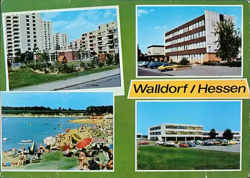 Walldorf (Hessen)-Mörfelden- Kindergarten, Rathaus, Badesee, Gesamtschule 1980