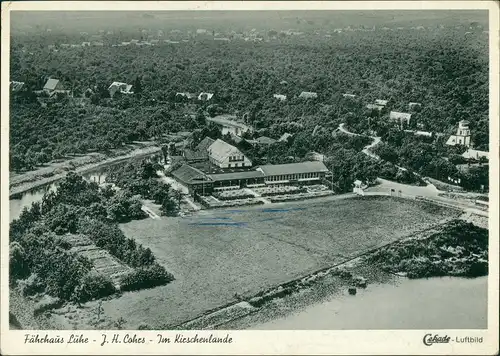 Ansichtskarte Grünendeich Luftbild Fährhaus Lühe 1955