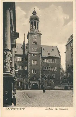 Ansichtskarte Darmstadt Schloß Glockenbau 1922