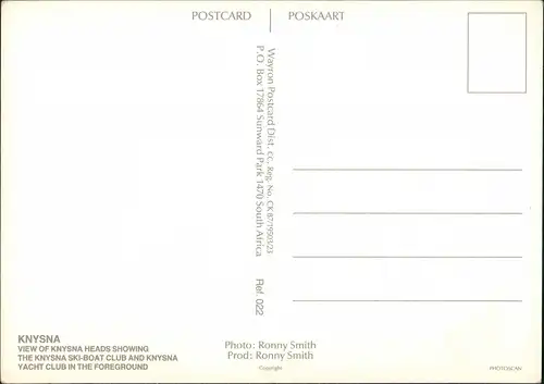 Postcard Knysna Stadt, Hafen 1983