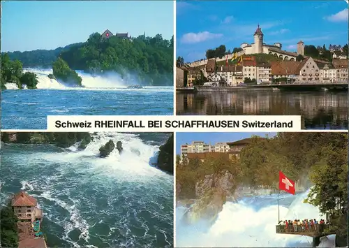 Ansichtskarte Schaffhausen Rheinfall Panorama-Ansichten 4 Foto-Ansichten 1987