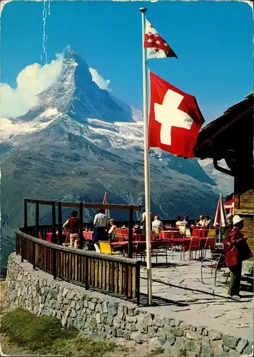 Ansichtskarte Zermatt Matterhorn Restaurant Sunnegga 1981