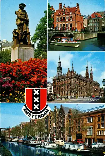 Postkaart Amsterdam Amsterdam Mehrbildkarte mit 4 Echtfoto-Ansichten 1990