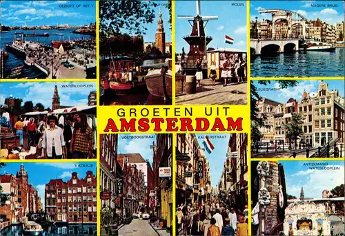 Amsterdam Amsterdam Mehrbildkarte mit vielen Stadt-Ansichten 1980