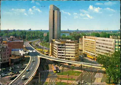 Ansichtskarte Düsseldorf Hochstraße Thyssenkrupp-Hochhaus 1969