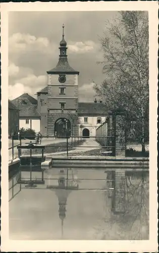 Postcard Welwarn Velvary Straßenpartie am Stadttor 1931