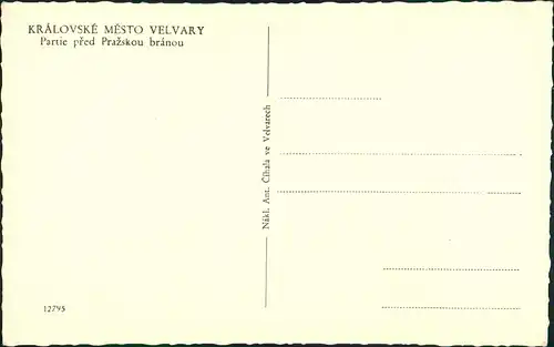Postcard Welwarn Velvary Straßenpartie am Stadttor 1931
