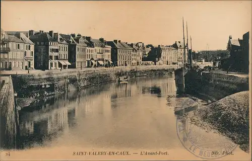 CPA Saint-Valery-en-Caux Flußpromenade - Hafen 1912