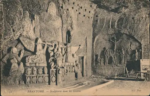 CPA Brantôme Sculptures dans les Grottes, Grotte Skulpturen 1910