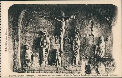Brantôme Bas-Relief du Crucifiement Chapelle Oratoire dans les Grottes 1910