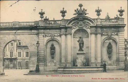 Ansichtskarte Nancy Fontaine et Place Callot 1911