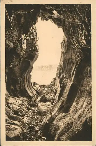 CPA .Frankreich Perros-Guirec Grotte de Trestrignel 1925