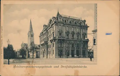 Bern Mobiliar-Versicherungsgebäude & Dreifaltigkeitskriche 1900