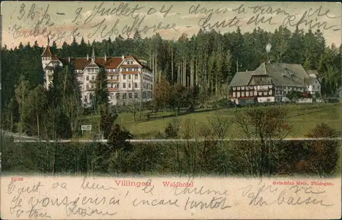 Ansichtskarte Villingen-Villingen-Schwenningen Partie am Waldhotel Hotel 1904