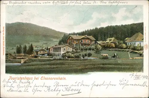 Litho AK Eleonorenhain Lenora Partie am Touristenhaus Böhmen Bohemia 1902