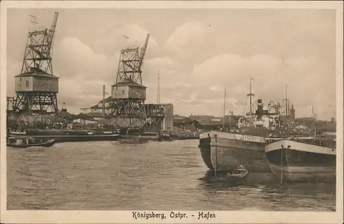 Königsberg (Ostpreußen) Калининград Hafen, Speicher Kräne 1913