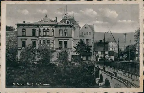 Ansichtskarte Letmathe-Iserlohn Straßenpartie - Hotel zur Post 1931
