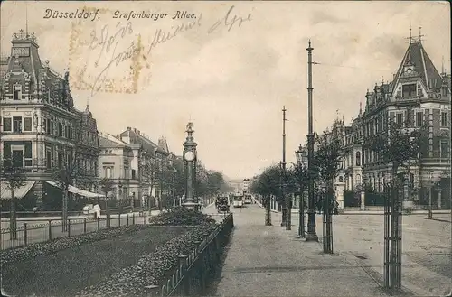 Ansichtskarte Düsseldorf Grafenberger Allee 1906
