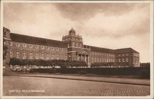 Ansichtskarte Krefeld Crefeld Realgymnasium 1928