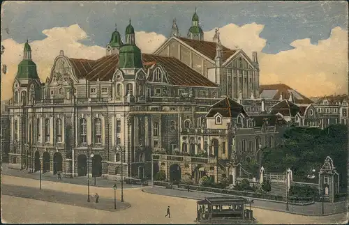 Ansichtskarte Köln Opernhaus - Straßenbahn 1911