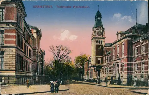Ansichtskarte Darmstadt Technische Hochschule - straße 1918