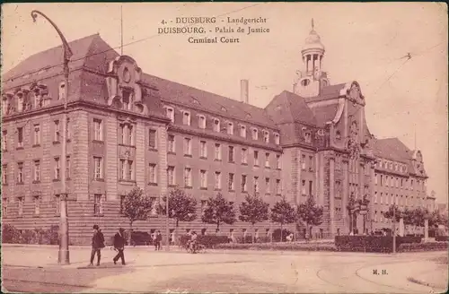 Ansichtskarte Duisburg Landgericht Palais de Justice Criminal Court 1929